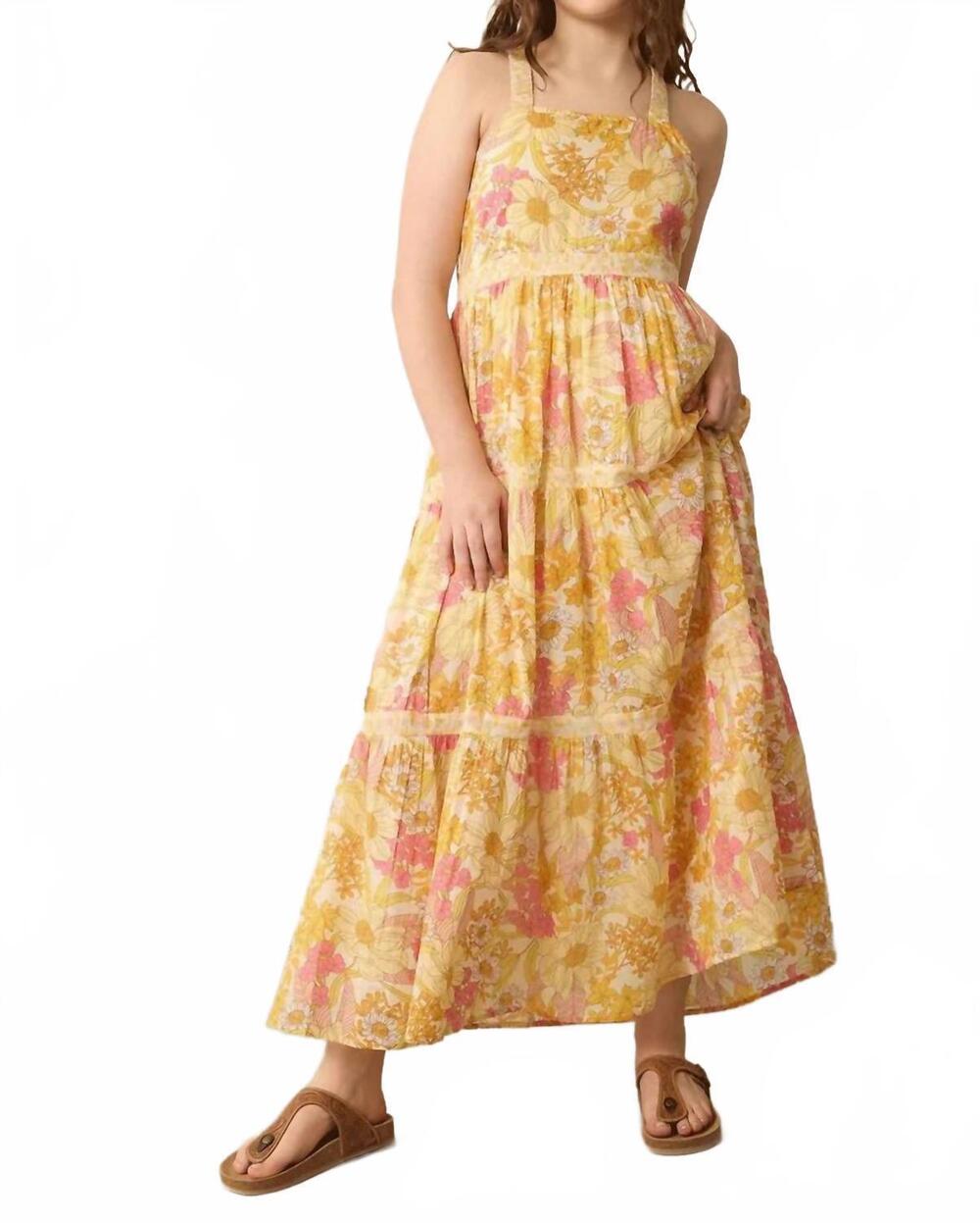 NEW BOHERA blossom maxi dress in yellow
